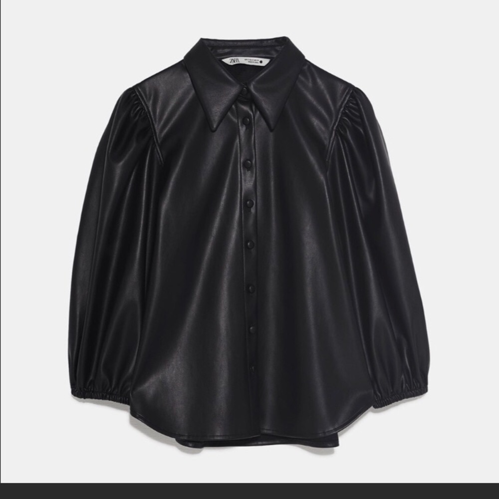 Zara faux leather shirt